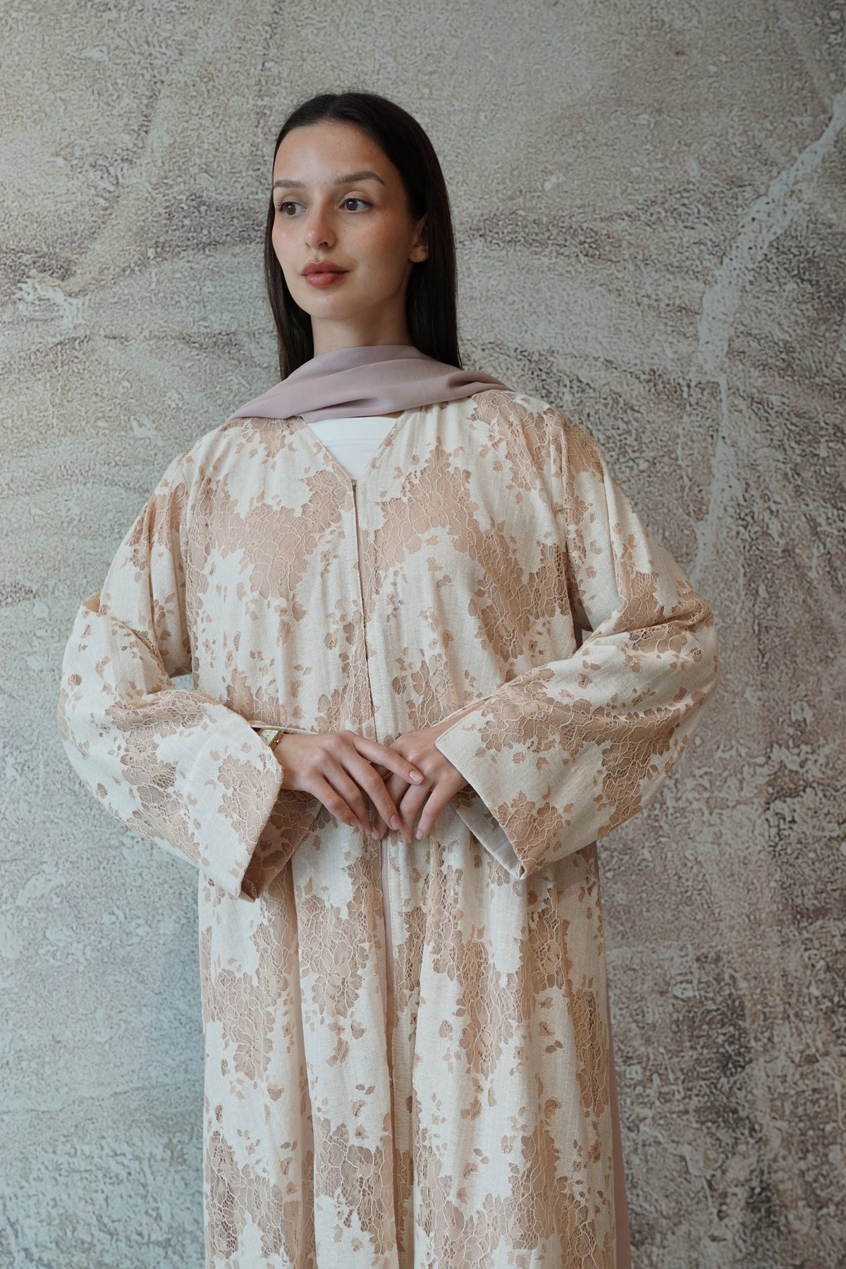 Ivory Sand Abaya