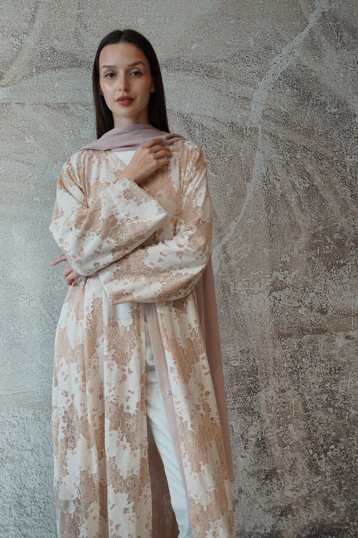 Ivory Sand Abaya