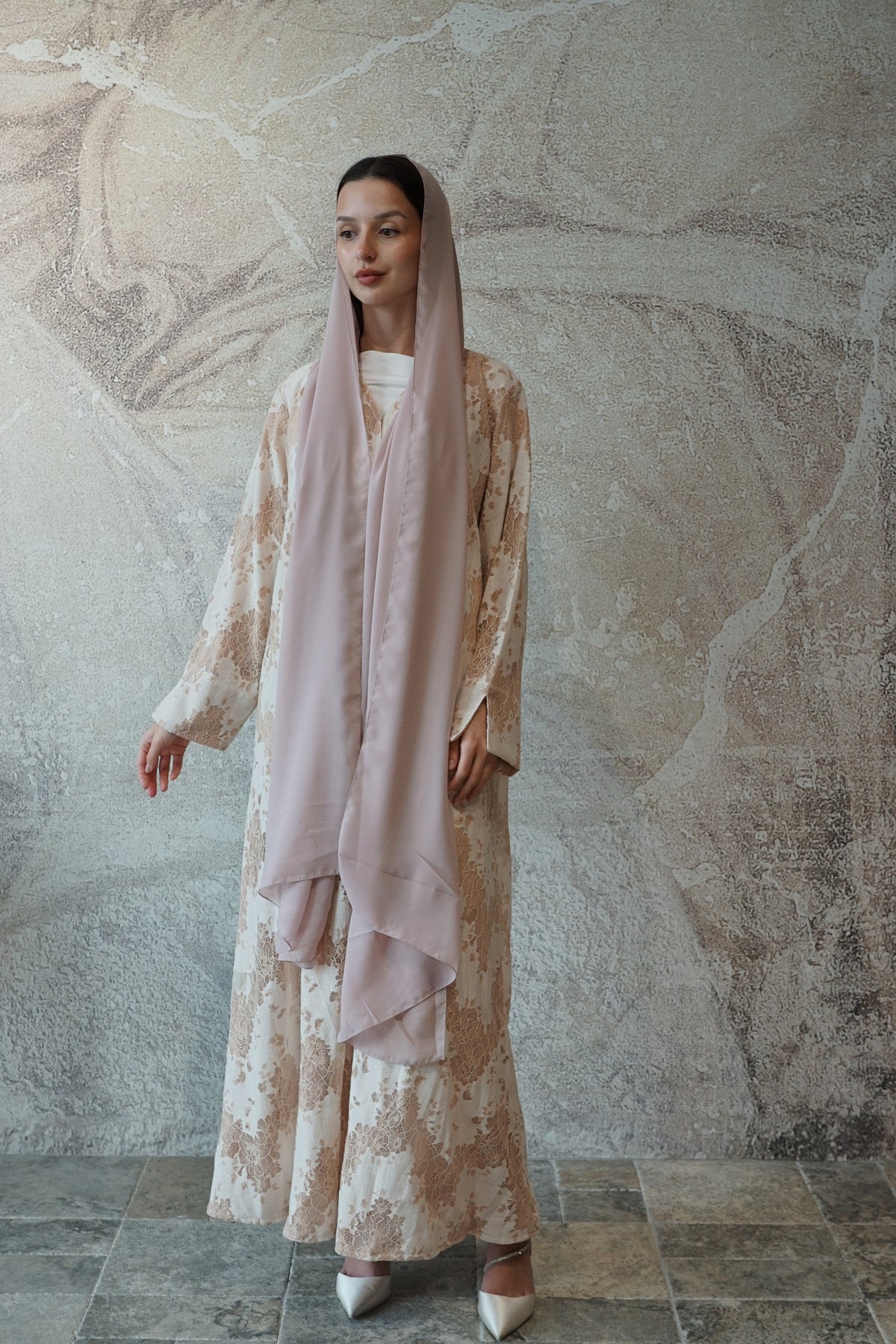 Ivory Sand Abaya