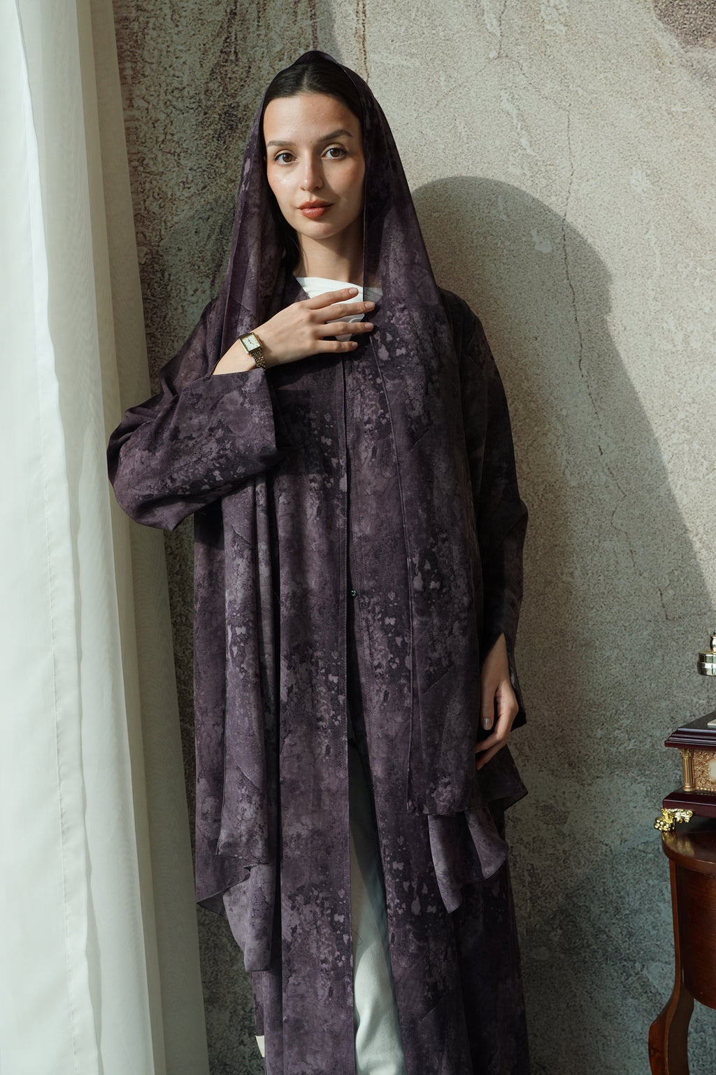 Plum Veil Abaya